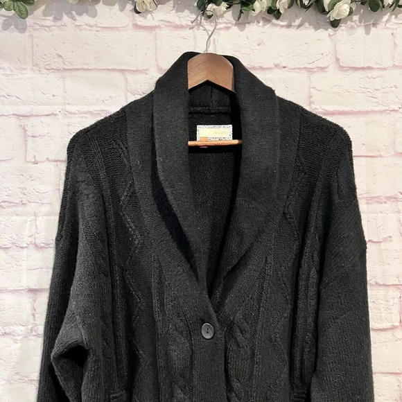 Pilcro Anthropologie Collared Cable Knit Cardigan Soft Comfy‎ Size Large - Picture 4 of 14